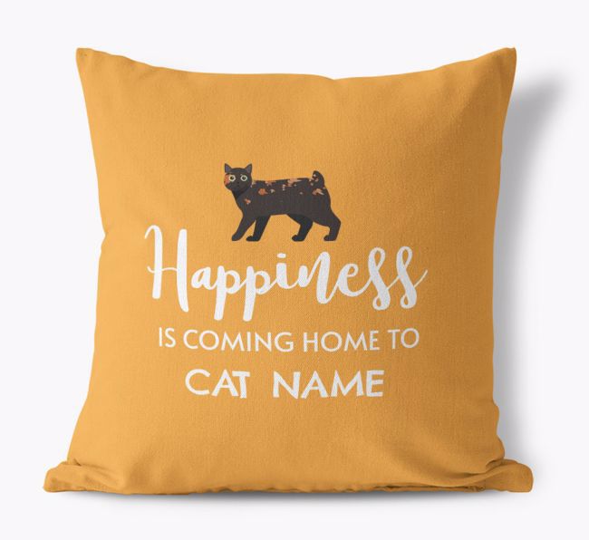 Happiness Is... : Personalized {breedCommonName} Canvas Pillow